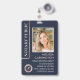 Notary Public ID Photo Elegant Dark Blue Rose Gold