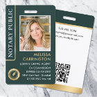 Notary Public ID Photo Elegant Dark Green Gold