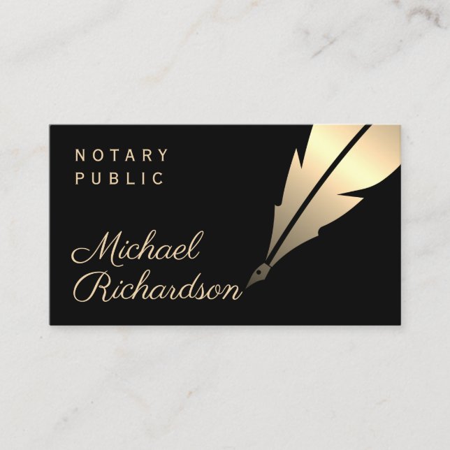 Notary public lawyer elegant Business Card (Front)