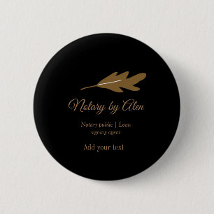 Notary public Loan signing agent add name address 6 Cm Round Badge