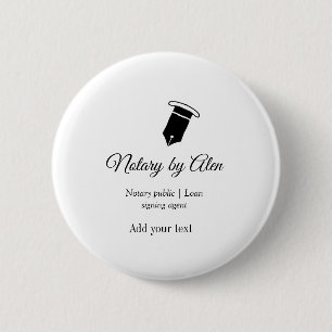 Notary public Loan signing agent add name address 6 Cm Round Badge