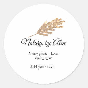 Notary public Loan signing agent add name address  Classic Round Sticker
