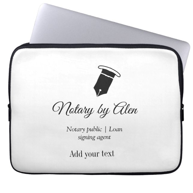 Notary public Loan signing agent add name address  Laptop Sleeve (Front)