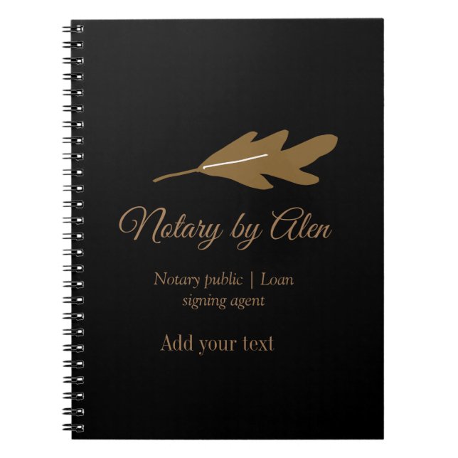 Notary public Loan signing agent add name address Notebook (Front)