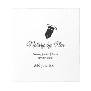 Notary public Loan signing agent add name address  Notepad
