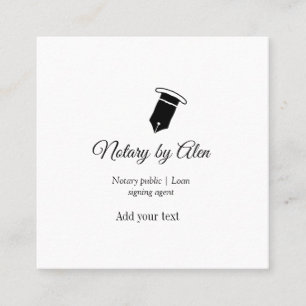 Notary public Loan signing agent add name address Square Business Card