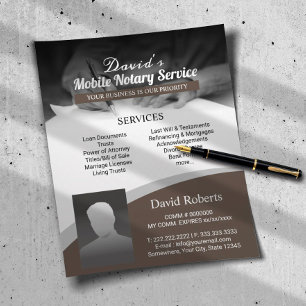 Notary Public Loan Signing Agent Brown Photo Flyer