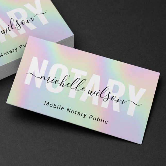 Notary Public Loan Signing Agent Classy Typography Business Card (Creator Uploaded)