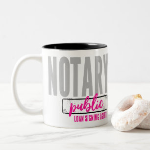Notary Public Loan Signing Agent Customised Two-Tone Coffee Mug