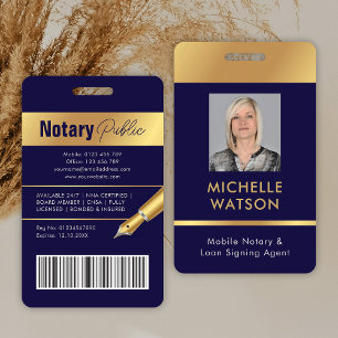Notary Public Loan Signing Agent Employee Photo ID Badge