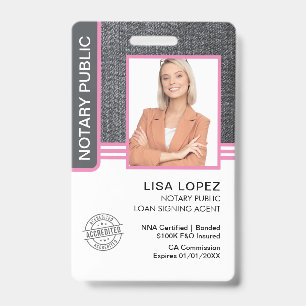 Notary Public Loan Signing Agent ID Badge