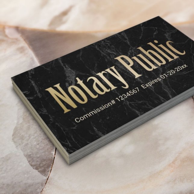 Notary Public Loan Signing Agent Modern Marble Business Card (Creator Uploaded)