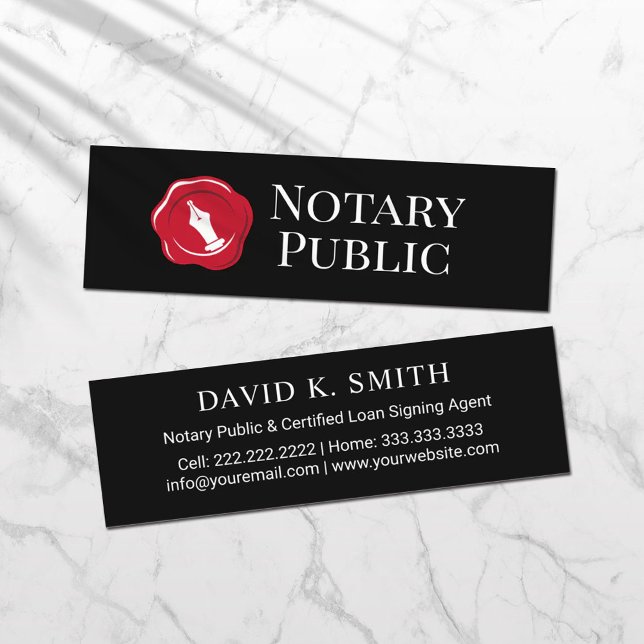 Notary Public Loan Signing Agent Wax Stamp Logo Mini Business Card (Creator Uploaded)
