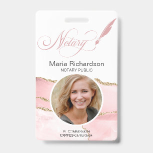 Notary public Loan Signing Photo Name Badge ID Badge