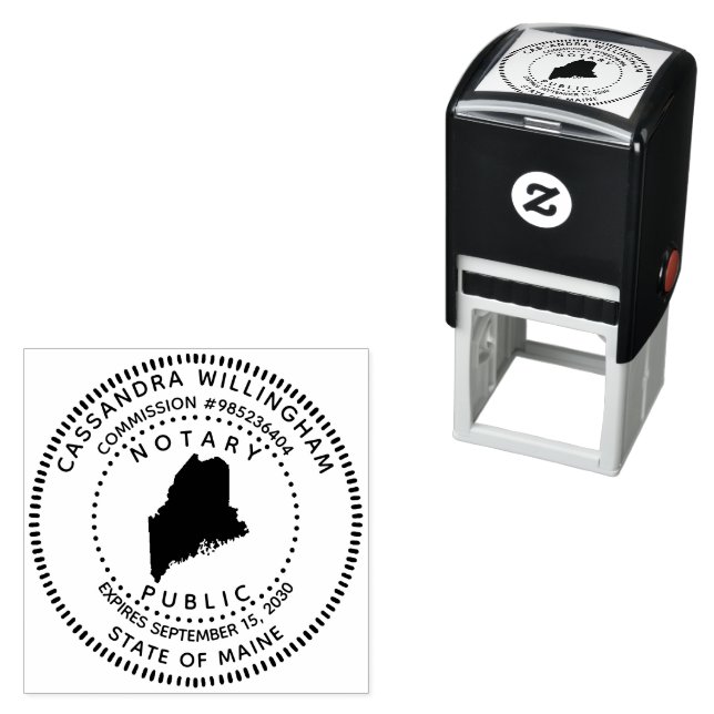 Notary Public Maine Self-inking Stamp (In Situ)