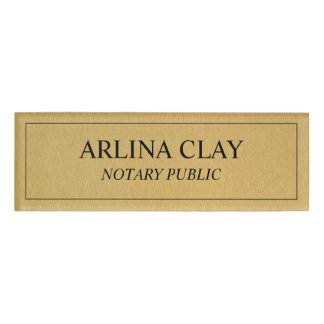 Notary Public Name Badge Gold Texture Luxury