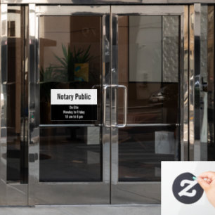 Notary Public On-Site Hours Black & White Template