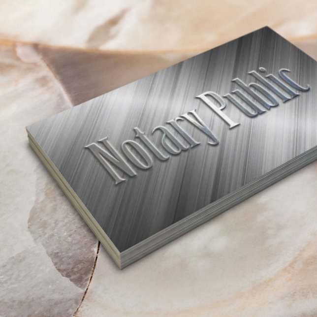 Notary Public Professional Metallic Business Card (Creator Uploaded)