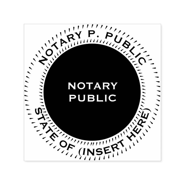 Notary Public round black white Self-inking Stamp (Design)