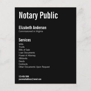 Notary Public Services Black and White Template Flyer