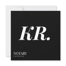 Notary Public Signing Agent Monogram elegant black