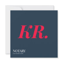 Notary Public Signing Agent Monogram  navy blue