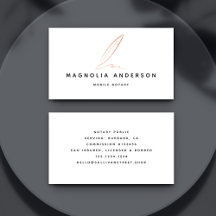 Notary Public Signing Agent Rose Gold Foil Quill