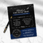 Notary Public Stamp Modern Navy Blue Black Glitter Flyer<br><div class="desc">Notary Public Stamp Modern Navy Blue Black Glitter Flyers.</div>