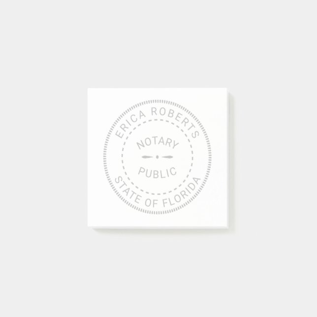Notary Public Stamp Plain Minimalist Post-it Notes (Front)