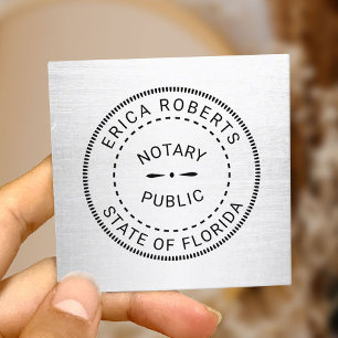 Notary Public Stamp Plain Minimalist Square Business Card