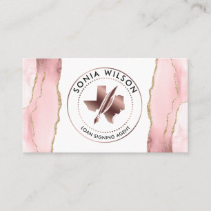 Notary Public Texas Stamp Loan Signing Agent Busi Business Card