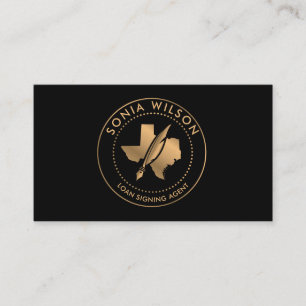 Notary Public Texas Stamp Loan Signing Agent Busi Business Card