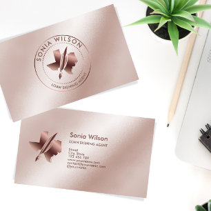 Notary Public Texas Stamp Loan Signing Agent Business Card