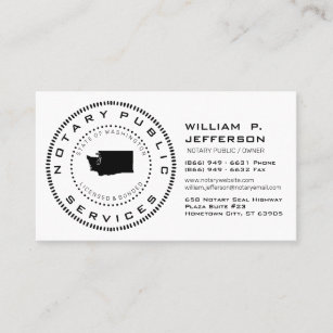 Notary Public Washington Business Card