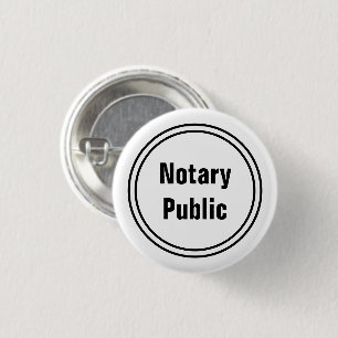 Notary Public White and Black Text Template 3 Cm Round Badge
