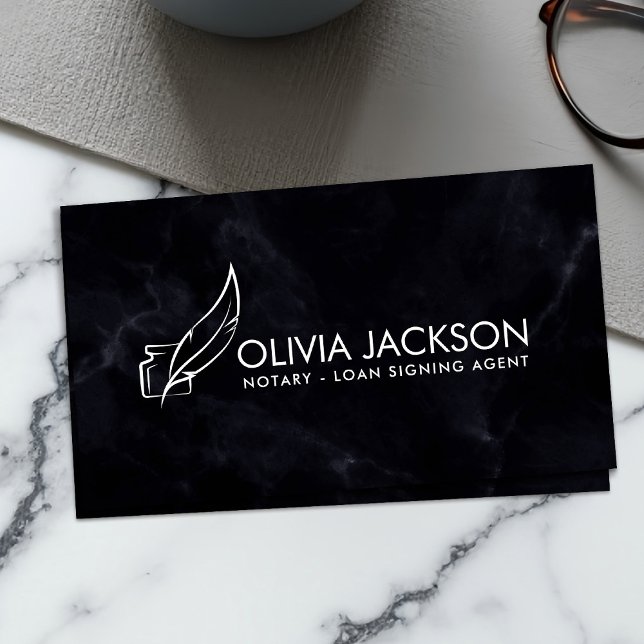 Notary quill pen and ink  business card (Creator Uploaded)