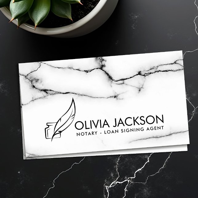 Notary quill pen and ink  business card (Creator Uploaded)