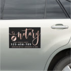 Notary Rose Gold & Black Typography  Car Magnet