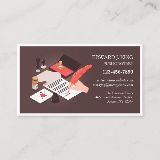 Notary Services Business Card (Front)