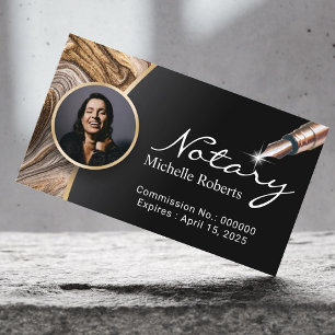 Notary Signing Agent Modern Photo Professional Business Card