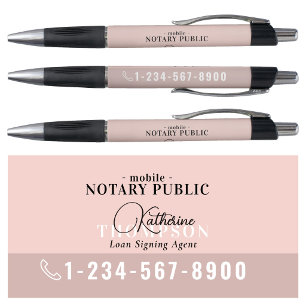 Notary Signing Agent Modern Pink Phone Number
