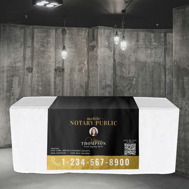 Notary Signing Agent Photo QR Code Table Banner Tapestry (Notary Signing Agent Photo QR Code Table Banner Tapestry)