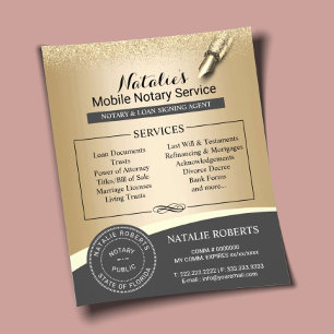 Notary Stamp Loan Signing Agent Modern Gold Flyer