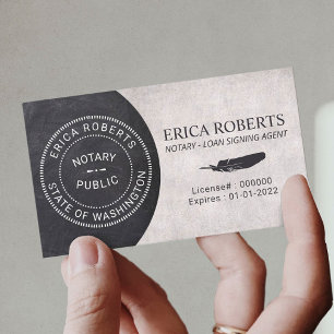 Notary Stamp Loan Signing Agent Professional Business Card