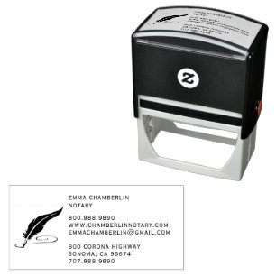 Notary Vintage Quill Pen And Ink Self-inking Stamp