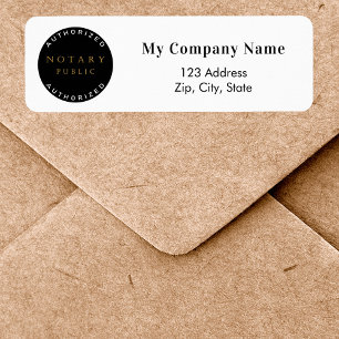Notary white black business return address return address label