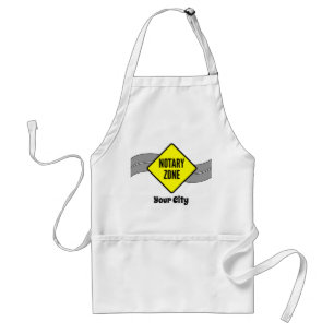 Notary Zone Yellow Road Sign Customised City Standard Apron