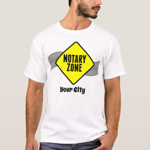 Notary Zone Yellow Road Sign Customised City T-Shirt