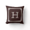 Notched Corner Frame Brown Background Monogram