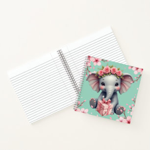 Note book with elephant design.